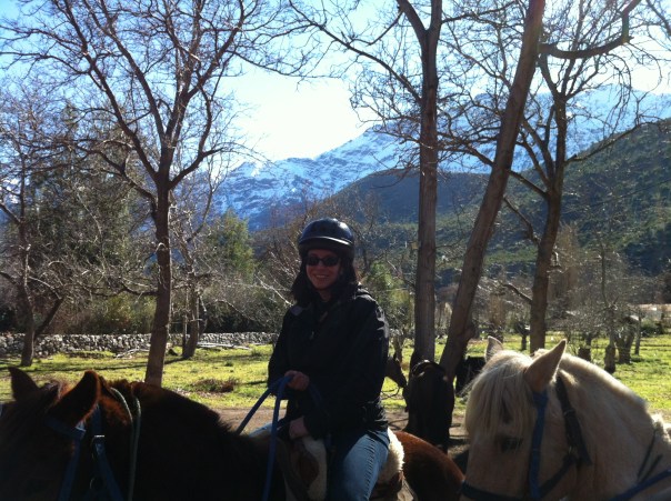 Katherine Quevedo horseback riding in the Andes