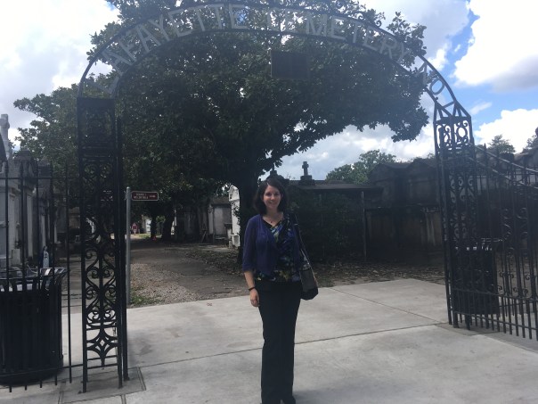 Katherine Quevedo in New Orleans cemetery - daytime